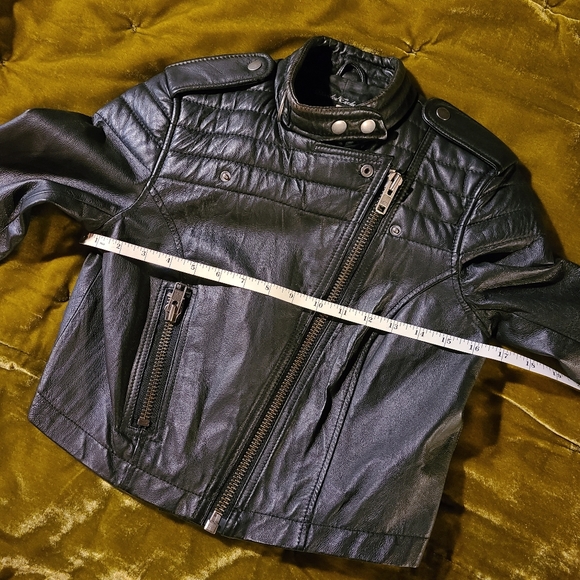 Punk studded cropped leather jacket - Picture 9 of 14